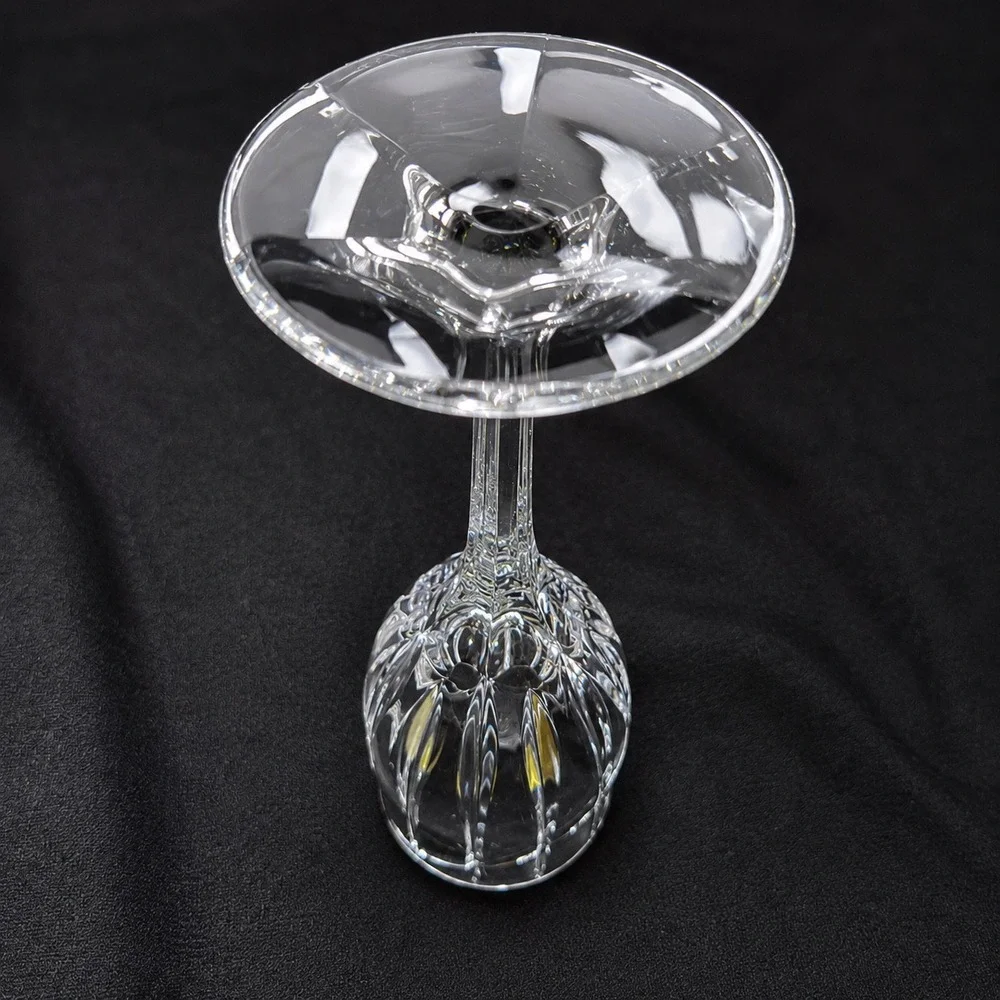 Mikasa Uptown Crystal Water Wine Goblets Set of 4 Clear Vertical Swirl Cut 9in